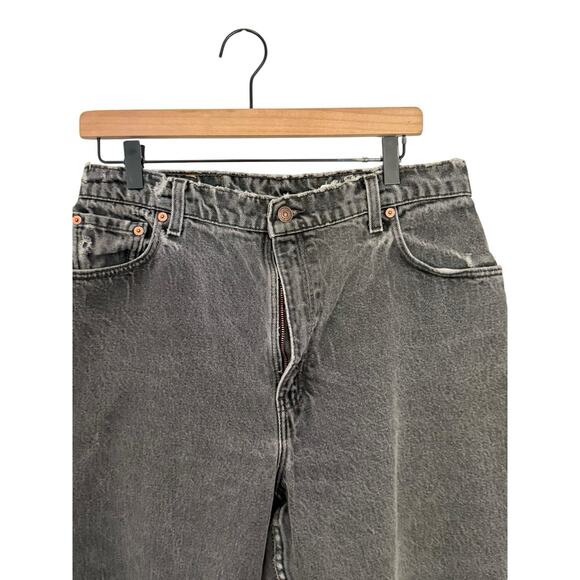 Vintage Levis 551 Jeans Womens 16 short Black Relaxed Fit Tapered Leg USA 90s - Picture 2 of 6